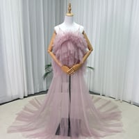 オーバードレス  ピンク キャミソール ソフトチュール 華やかなトレーン 花嫁 前撮り