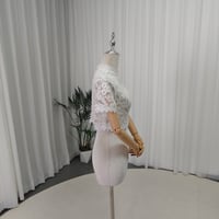 ボレロ オフホワイト 短袖 繊細なレース 花嫁 前撮り