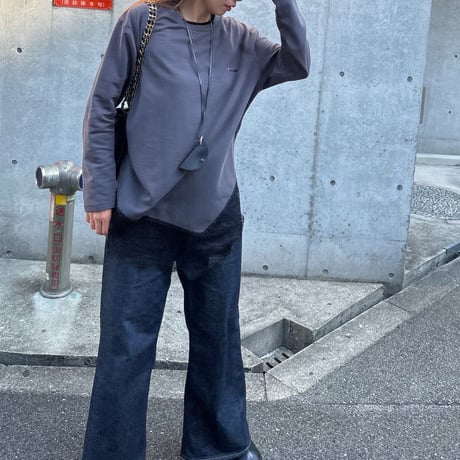 レイヤード×レースニュアンスロングスリーブ(グレー)