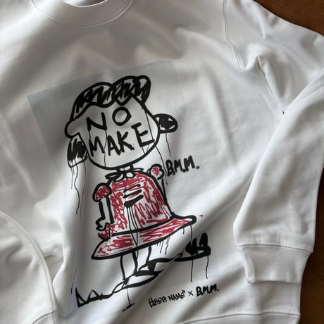 NO MAKEスエットプルオーバー(ホワイト)