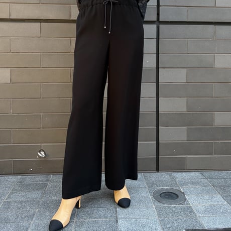 ワイドウェストワイドパンツ(ブラック)