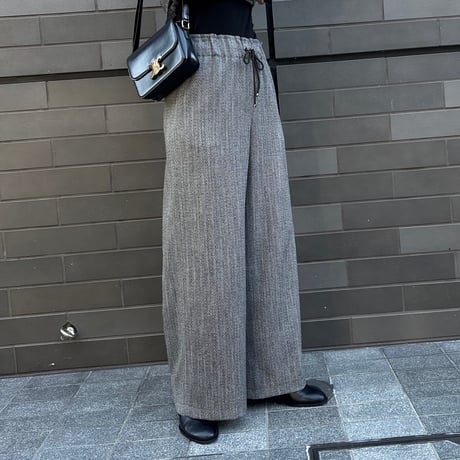 ワイドウェストワイドパンツ(ツイード)
