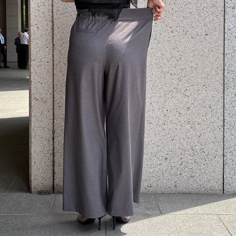 ワイドウェストワイドパンツ(グレー)
