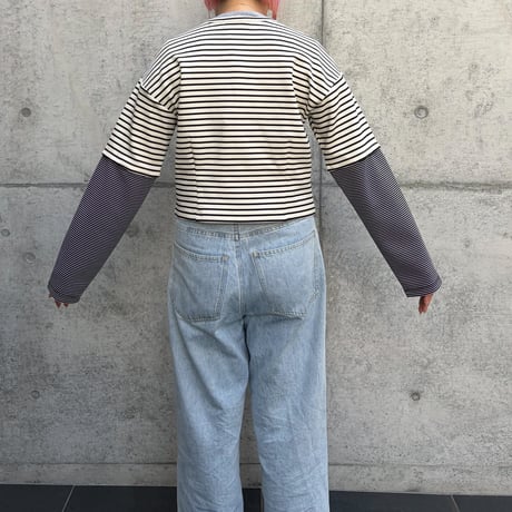 2wayボーダーガーディガン(ホワイト)