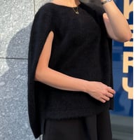 フォックス×ウールケープベストライクラメニット(ブラック)