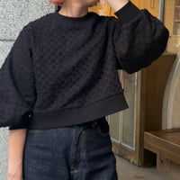 ループパターン裏毛プルオーバー(ブラック)