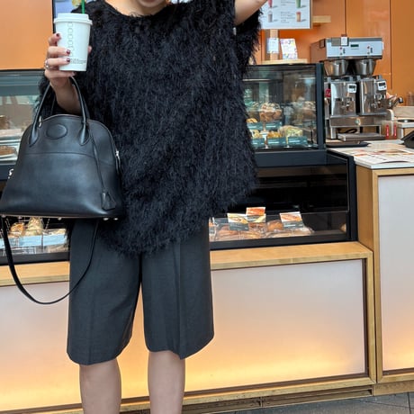 フリンジオーバーサイズトップス(ブラック)