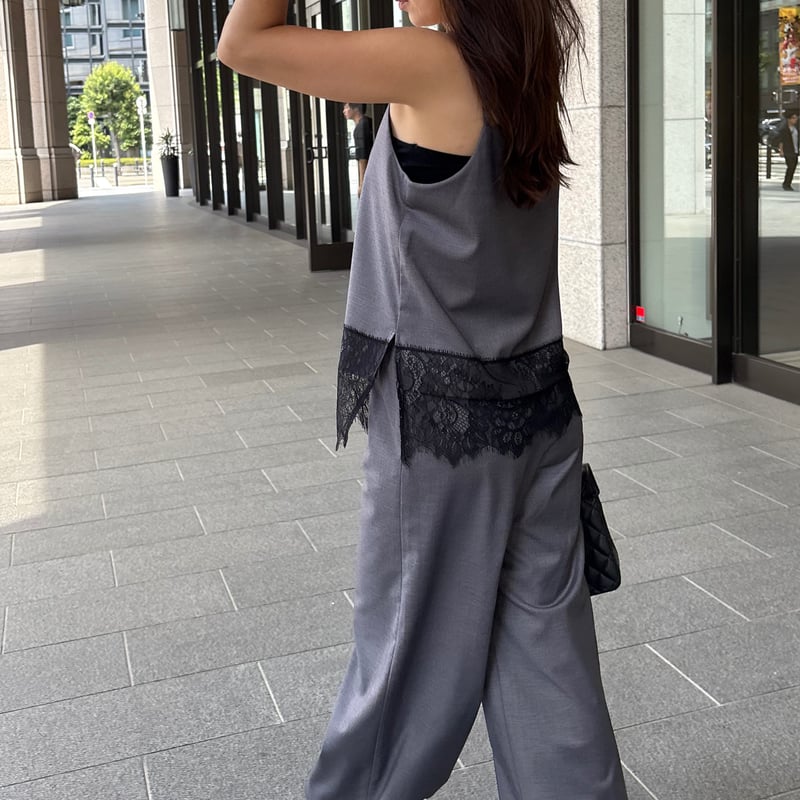 超希少　SHAE SPIRIT レース キャミソール ブラック/グレー 切り替えレースキャミソール(グレー×ブラック) | myinemy's STORE