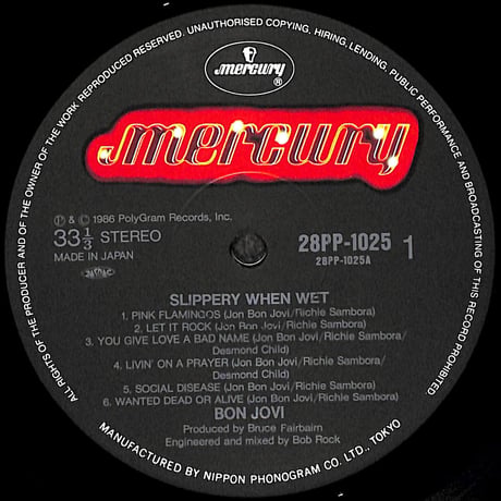 ボン・ジョヴィ / ワイルド・イン・ザ・ストリーツ [※国内盤,品番:28PP-1025］(LPレコード)