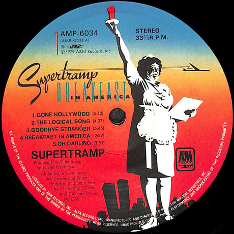 スーパートランプ / ブレックファスト・イン・アメリカ [※国内盤,品番:AMP-6034］(LPレコード)