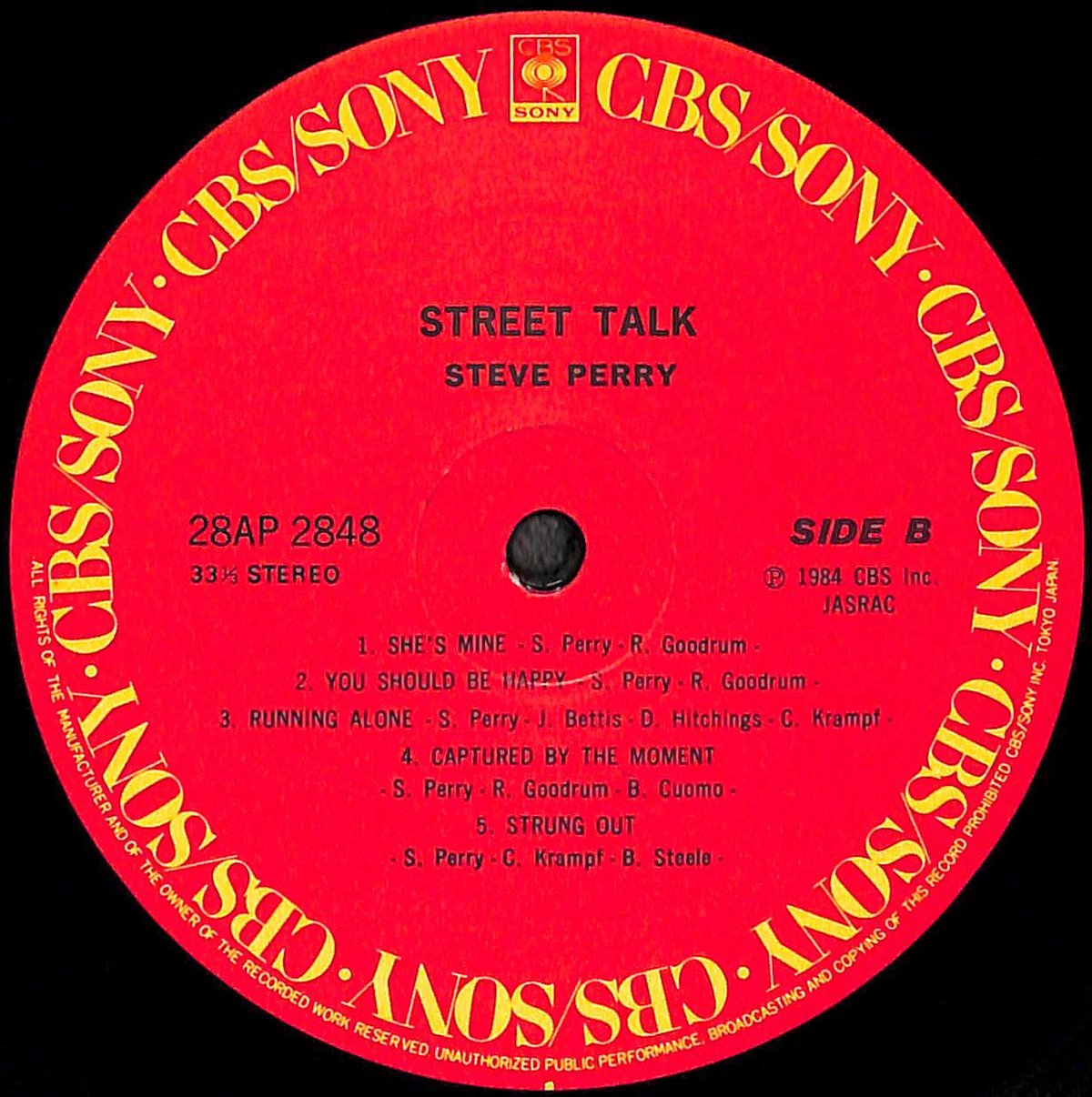 スティーヴ・ペリー / ストリート・トーク [※国内盤,品番:28AP 2848