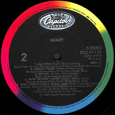ハート / Heart [※国内盤,品番:ECS-91123］(LPレコード)