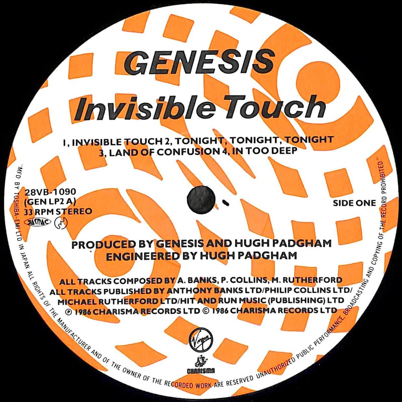 タッチ LPレコード ジェネシス / インビジブル・タッチ [※国内盤,品番:28VB-1090］(LP