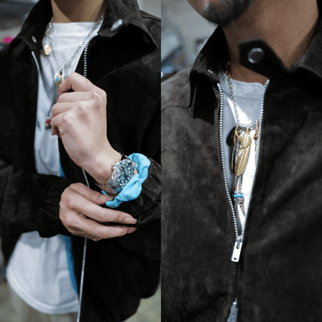 ［10月31日発送再販分］Suede Jacket with Turquoise Lining
