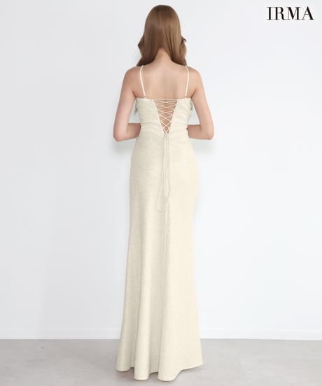 【IRMA】スパンコール/刺繡/スリット入り/LongDress【61228】