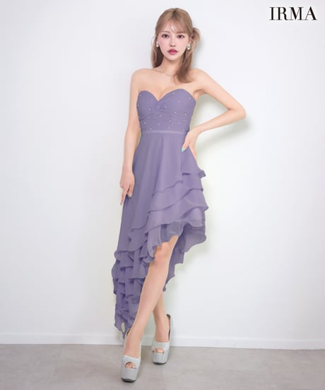 【IRMA】シフォン/アシンメトリー/ティアード/ベア/Dress【61226】