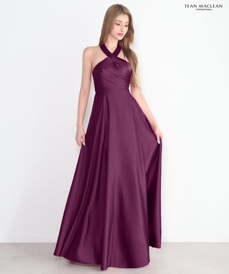 【JEAN MACLEAN】ホルター/サテン/LongDress【61231】