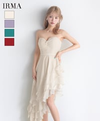 【IRMA】シフォン/アシンメトリー/ティアード/ベア/Dress【61226】
