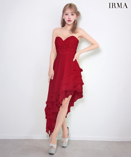 【IRMA】シフォン/アシンメトリー/ティアード/ベア/Dress【61226】