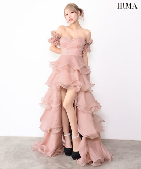 【IRMA】ベア/ハイ＆ロー/パフスリーブ付き/Dress【61289】