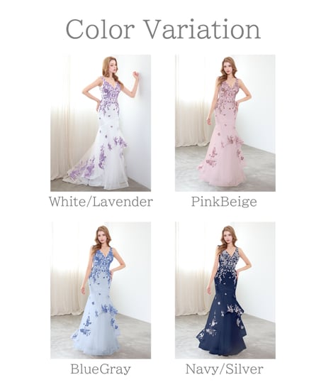 【JEAN MACLEAN】ネット/レース刺繡/マーメイド/LongDress【61295】