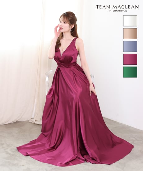 【JEAN MACLEAN】サテン/フレア/LongDress【61319】