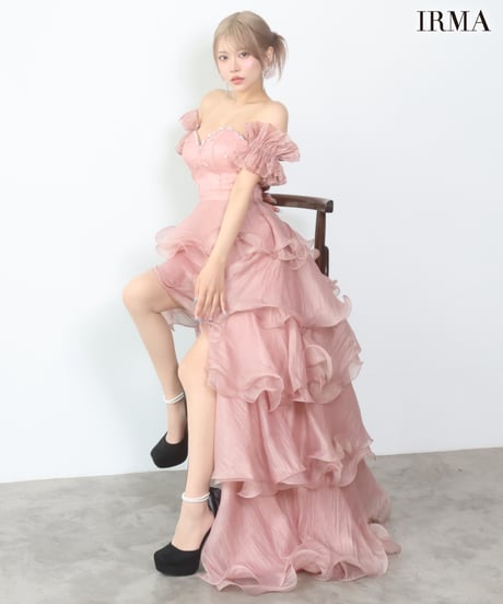 【IRMA】ベア/ハイ＆ロー/パフスリーブ付き/Dress【61289】