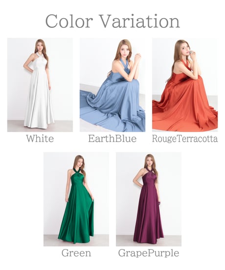 【JEAN MACLEAN】ホルター/サテン/LongDress【61231】