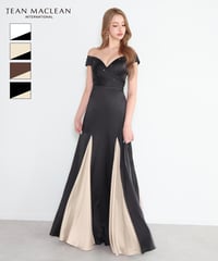 【JEAN MACLEAN】オフショル/バイカラー/サテン/LongDress【61232】