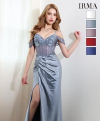 【IRMA】オフショル/シアー/刺繍/スリット入り/LongDress【61317】