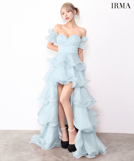 【IRMA】ベア/ハイ＆ロー/パフスリーブ付き/Dress【61289】