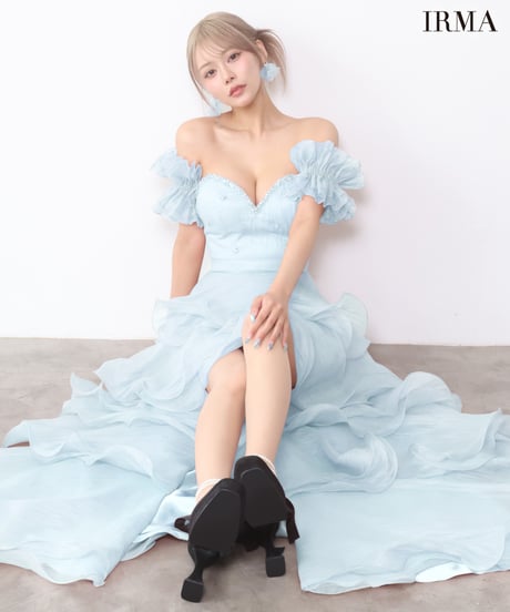 【IRMA】ベア/ハイ＆ロー/パフスリーブ付き/Dress【61289】