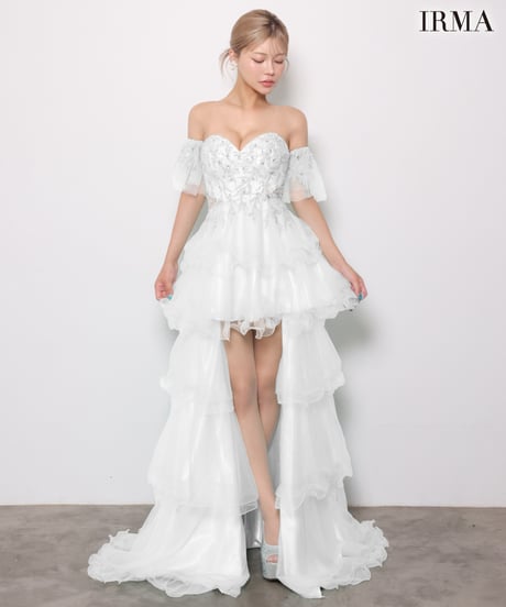 【IRMA】2wey/ベア/ハイ＆ロー/パフスリーブ付き/Dress【61314】
