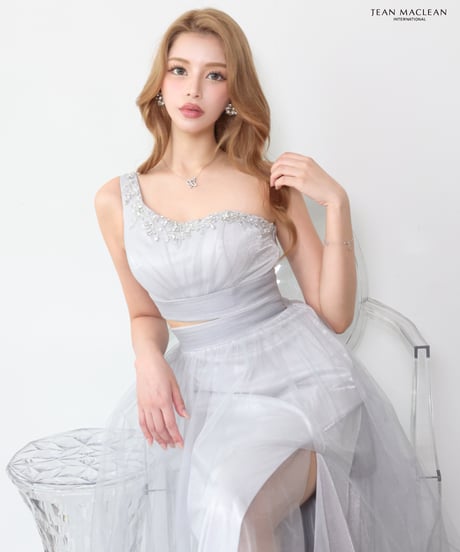 【JEAN MACLEAN】ネット/ワンショル/刺繡/スリット入り/LongDress【61294】