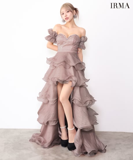 【IRMA】ベア/ハイ＆ロー/パフスリーブ付き/Dress【61289】