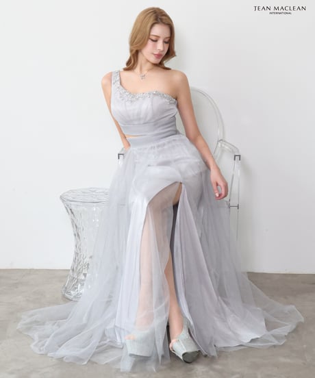 【JEAN MACLEAN】ネット/ワンショル/刺繡/スリット入り/LongDress【61294】
