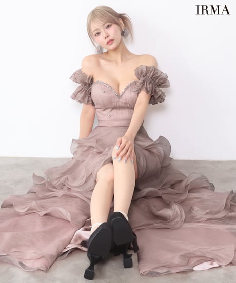 【IRMA】ベア/ハイ＆ロー/パフスリーブ付き/Dress【61289】