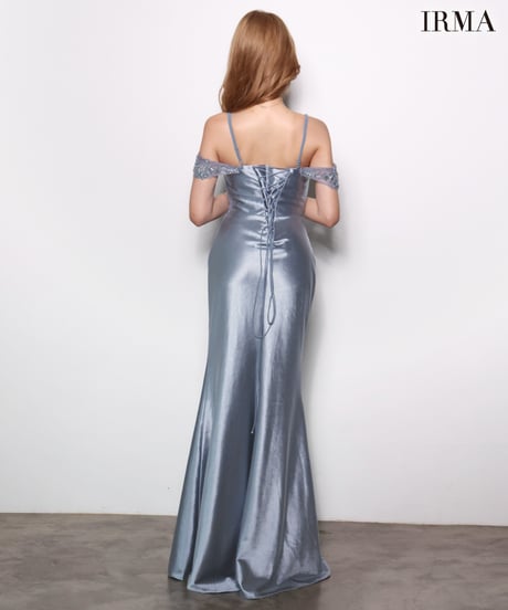 【IRMA】オフショル/シアー/刺繍/スリット入り/LongDress【61317】