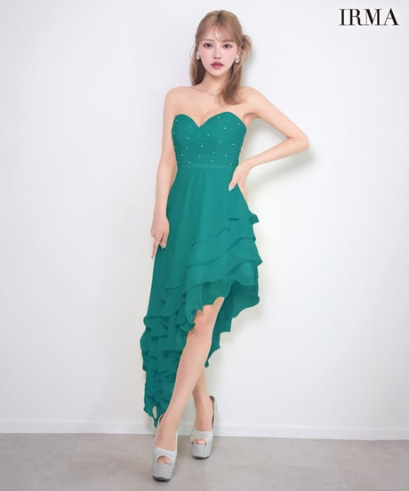 【IRMA】シフォン/アシンメトリー/ティアード/ベア/Dress【61226】