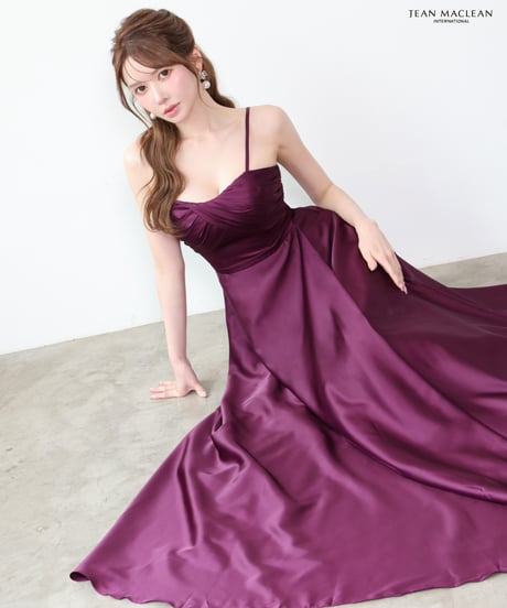 【JEAN MACLEAN】サテン/キャミ/フレア/LongDress【61293】