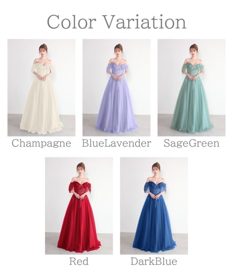 【JEAN MACLEAN】ネット/オフショル/プリンセス/LongDress【61235】