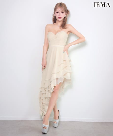 【IRMA】シフォン/アシンメトリー/ティアード/ベア/Dress【61226】