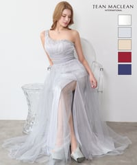 【JEAN MACLEAN】ネット/ワンショル/刺繡/スリット入り/LongDress【61294】