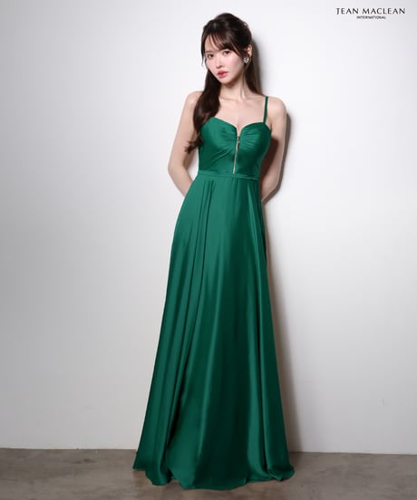 【JEAN MACLEAN】サテン/フロントZIP/LongDress【51002-2】