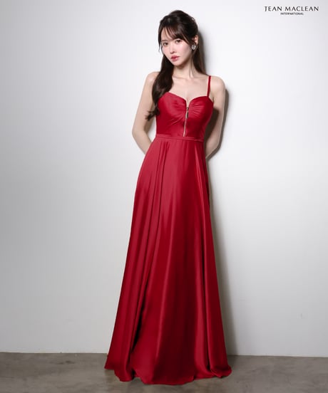 【JEAN MACLEAN】サテン/フロントZIP/LongDress【51002-2】
