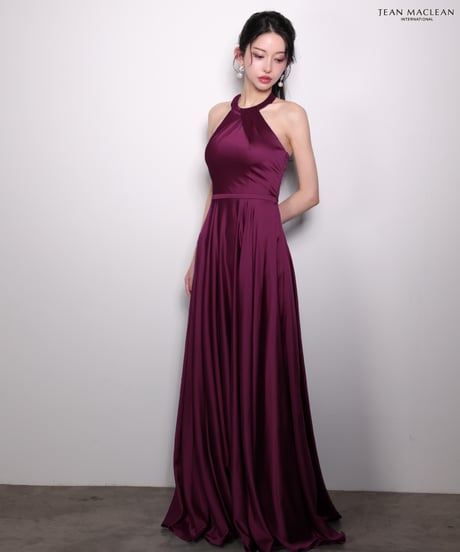 【JEAN MACLEAN】サテン/ホルター/LongDress【61061-1】