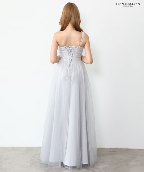 【JEAN MACLEAN】ネット/ワンショル/刺繡/スリット入り/LongDress【61294】