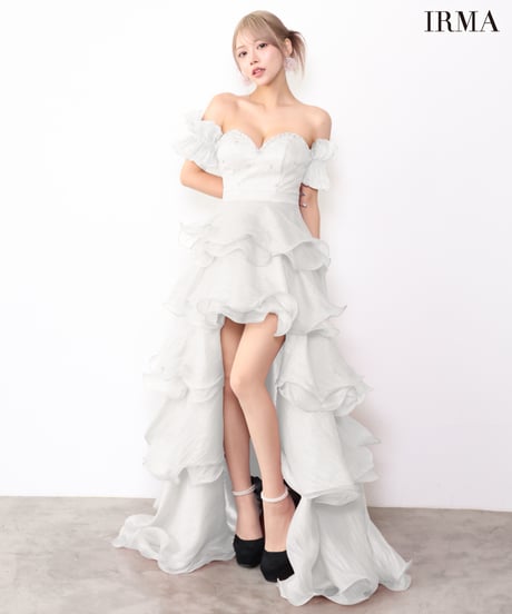 【IRMA】ベア/ハイ＆ロー/パフスリーブ付き/Dress【61289】