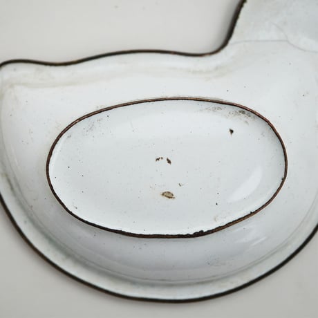 no1309-2　鳥の形の琺瑯小皿