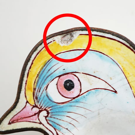 no1309-2　鳥の形の琺瑯小皿